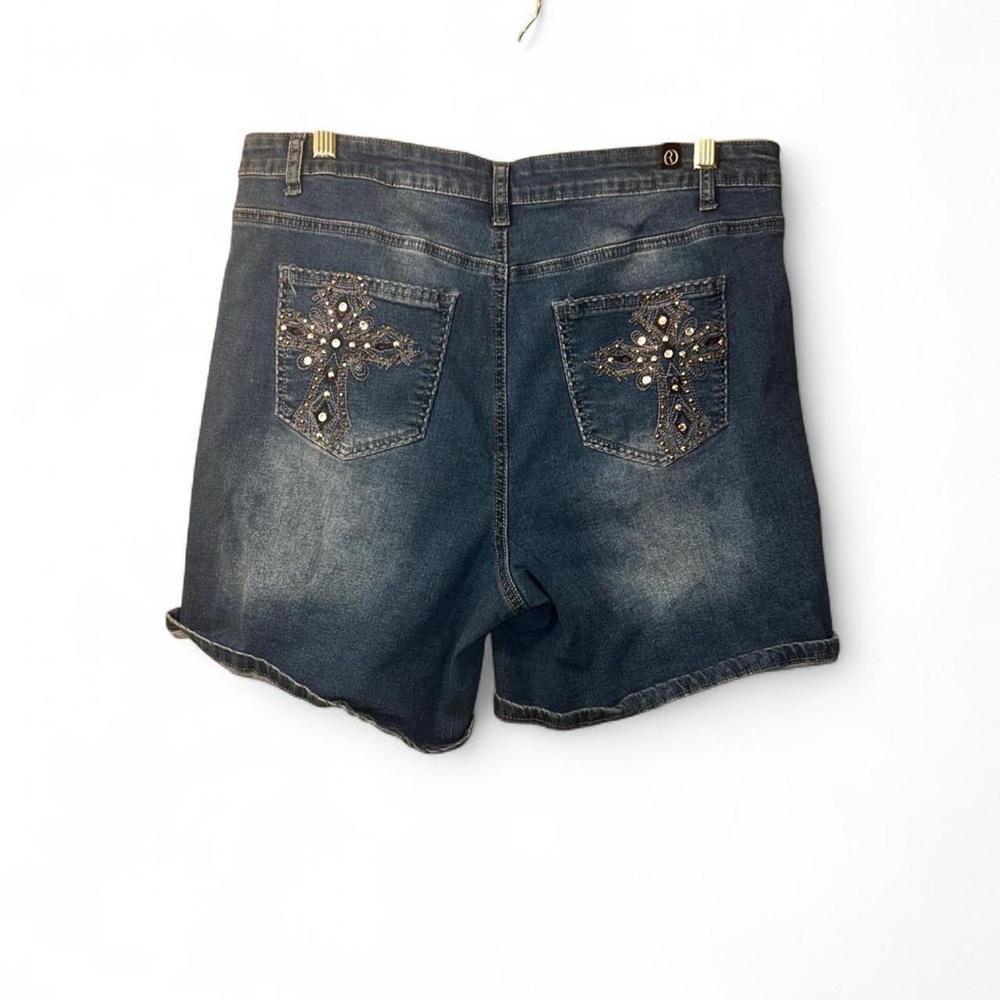 Y2K Embellished Blue Denim Shorts